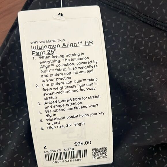 NWT LUULEMON align HR pant 25” - Picture 2 of 3